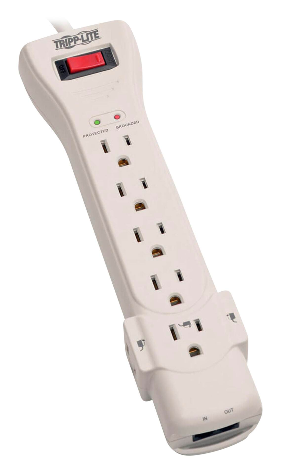 Tripp Lite Surge Suppressor, 7 Outlets, 15 Foot Cord, 2520 Joules, Light Gray 2136063